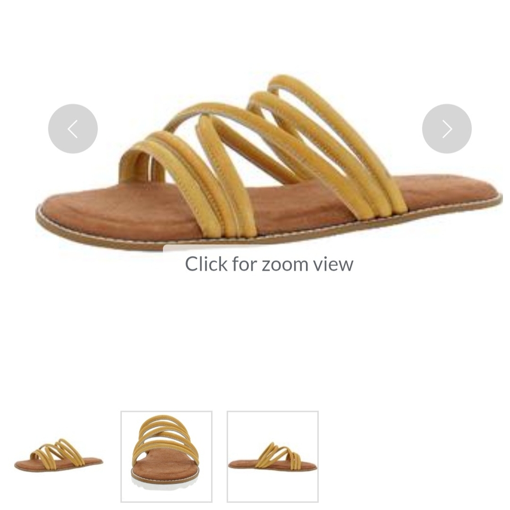 🍍 Women's Mustard Strappy Sandals - Picture 7 of 8